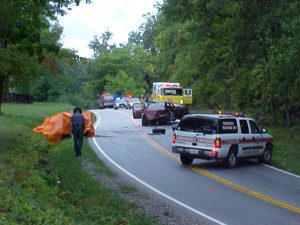 The Accident Scene On Oak Ridge Road Just After 8 AM Friday Morning : NCSD Photo