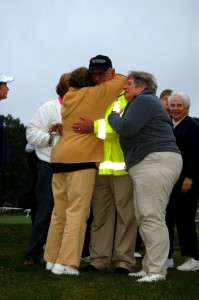 Frank Shares A Hug After The Balloon Release. This Is His First Tournament In 15 Years Without Sara At His Side