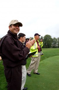 Sean Taylor, Golf Director At Wintergreen, Cheers On One Of The Golfers As Frank Radios Volunteers