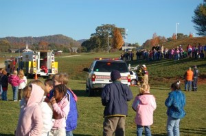 The morning long demonstration gives school students a complete feel for what emergency workers do in their daily careers.