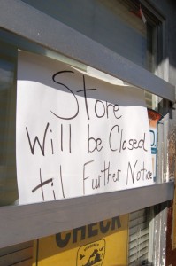 A sign on the Roseland market says it will be closed until futher notice.