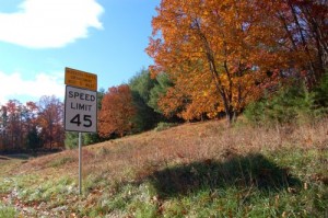 New 45 MPH speed limits signs went up this past week between Route 6E and points south toward Nellysford, Virginia