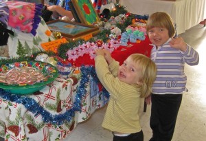 Photo By Diana Garland : Youngsters check out crafts at this past weekend's Christmas Crafts Show at The Rockfish Valley FD.