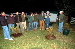 Members of Roseland Boy Scout Troop 32 pose for a shot after the planting.