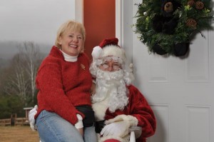 Barbara Funke, owner of MountainSide, says you're never too old to sit on Santa's lap!