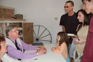SNAPP-EH-FAMILY-1 Earl Hamner and sister Audrey, chat with fans at a book signing in The Walton's Mountain B & B during his last trip to Schuyler in 2007.