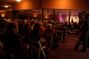 People pack the sanctuary at Synchronicity Foundation in Faber, Virginia