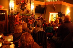 The Piney Mountain Boys play to the crowd Tuesday night at DBBC in Roseland, Virginia at the foot of Wintergreen Mountain.
