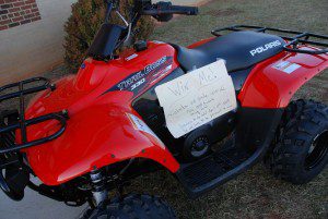 nchs-bluegrass-fest18 A closer view of the 4 wheeler to be given away April 3rd.