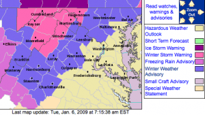 Winter Weather Advisory Area As Of Early Tuesday Morning