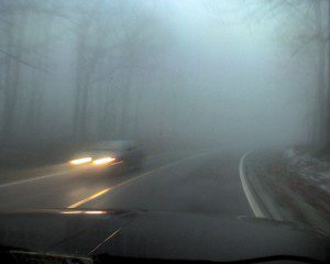 ©2009 NCL Magazine : Visibilities on Wintergreen Mountain Wednesday were near zero as fog blanketed the mountains.