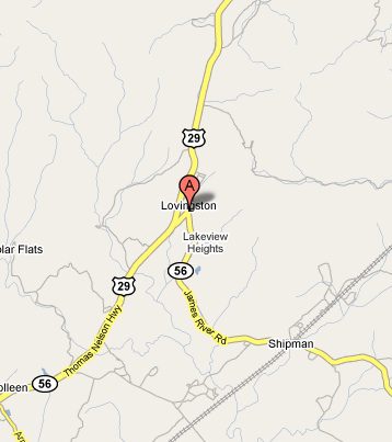 A man posing as a dish detergent salesman tried to enter a home in the Lovingston area. Image courtesy: Google maps