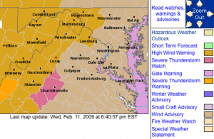 The latest weather advisories from the NWS as of Wednesday evening.