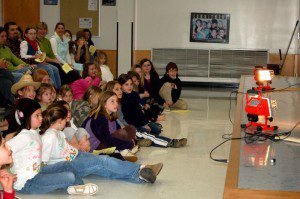 Students laugh it up at Tuesday night's talent show.