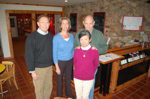 ©2009 NCL Magazine : (Left) New owners, Tony & Elizabeth Smith pose with Tom and Shinko Corpora who have owned the Afton Vineyard & Winery since 1988