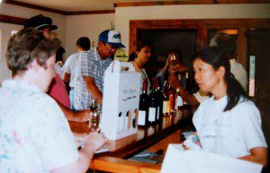Photo Courtesy of AMV : Shinko waits on customers about 13 years ago in the popular Afton, Virginia winery.