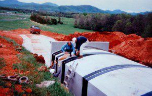 Photo Couttesy of AMV : Construction of the underground wine barrell room in the mid 1990's.