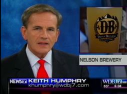 Screen grab courtesy of WDBJ-TV Roanoke, Virginia : WDBJ anchor, Keith Humphry, introduces a TV News segment on Devils Backbone Brewery in Nelson County, Virgina