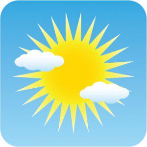 mostly-sunny It will be mostly sunny & hot today with a very slight chance of isolated thunderstorms.