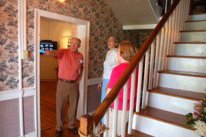 It was also the weekend for the annual Nelson Historical Home Tour. Oakland was one of the places on the trail this year. Above, Russ Reid chats with a couple on the tour.