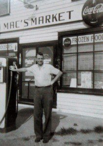 Photo Courtesy Lynn Giles McClain : ©1960-2009 NCL Magazine : Mac Giles stands outside his store (Mac's Market) in 1960. The store was recently purchased by Betty Brown and slightly renamed Mac's Country Store