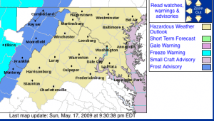 An updated advisory map by the NWS removed many counties just west of the BRP from the frost advisory. Some brief spotty frost could still occur across parts of Nelson.
