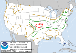 A large part of Virginia and the mid-south are in the slight risk area for severe weather this afternoon and tonight.