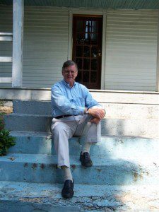 101_00841 ©2009 NCL Magazine : Nelson County, Virginia native, Earl Hamner, Jr. turns 86 years old today. He was born on this date back in 1923 in Schuyler. Here he sits on the steps of his old home place back in Schuyler.