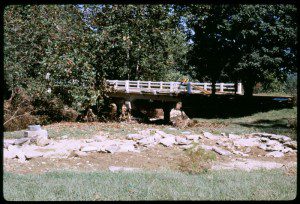 Photo By Brower York : ©1969-2009 www.nelsoncountylife.com : The area along the Rockfish River in 1969 after Camille hit. The exact spot of Wednesday's ceremony.