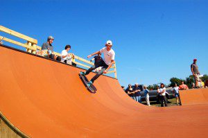 Jacob Lane is one of the young men that's been helping construct the half pipe. Saturday he made it official!