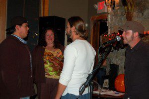 Jacob and John chat it up with fans at their CD Release Party at Devils Backbone Thursday night. 