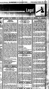 ©2009 Lynchburg News & Advance : A legal notice that ran in the October 28th edition of The Lynchburg News & Advance describing a proposed action by trustees on the 596 Martin Lane property which is Black Eagle Farm. Click to enlarge and look to right column.
