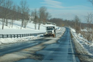 By Tommy Stafford : Though plenty of snow remains on main roads, great progress is being made, at least one lane of 151 was cleared by noon Sunday.