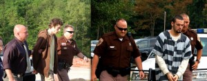 ©2009 www.nelsoncountylife.com : Austin Griffin (left) being led into court in May 2009 & Christopher Meeks (right) headed to court in July. 