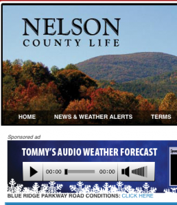 ©2009 www.nelsoncountylife.com : The newest addition to our NCL site. The BRP Road Report letting you know if sections of the parkway in Nelson are closed or open. Always linked just below Tommy's Audio Weather in the AM Fog box.
