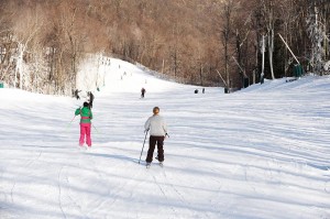 ©2009 www.nelsoncountylife.com : Photos By Paul Purpura : Wintergreen Resort had perfect weather and plenty of snow for opening day of the season this past Saturday. 