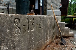 Concrete inscription on the old plant dating back to the early 1920's.