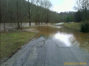 Photo By Kevin Rose : Rockfish River Road (Route 617) is closed due to high water. The road has been colsed at the US 29 intersection.  