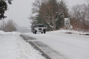 A National Guard Hummer was about the only way to get to some areas in Nelson County.