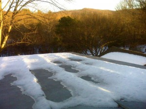 ©2010 www.nelsoncountylife.com : Weeks later, rooftops in Nelson County still have snow cover from the December 18th blizzard.