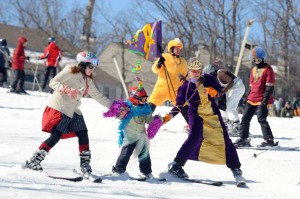 All types of events took place throughout the day including, a costumed parade, tubing races, and a synchronized ski contest.