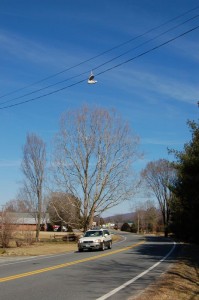 The shoes hanging on the power line back in March of 2007. They finally dropped this past week!