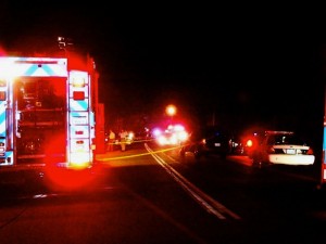 ©2010 www.nelsoncountylife.com : The scene Monday night where two people were shot on the Blue Ridge Parkway.