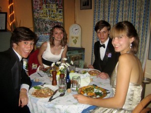 Photo By Bev Lacey : It was a night of memories as prom night 2010 was held this past weekend in Nelson. These two couples stopped in Basic Necessities for dinner before heading out for the night!