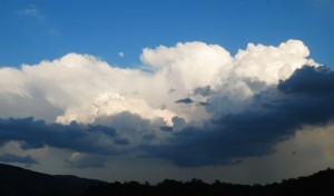 Photo By Ann Strober : Thunderstorms off in the distance Sunday afternoon as seen from Nellysford, Virginia. 