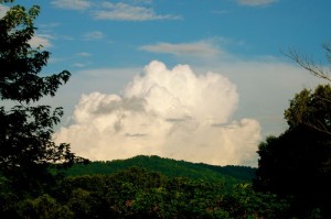 Photo By Tommy Stafford : ©2010 www.nelsoncountylife.com : A distant thunderstorm east of Greenfield slowly drifts off to the south late Sunday afternoon. 