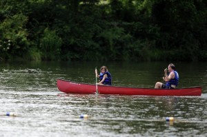 A peaceful canoe ride across Lake Monacan wraps up the day for these two on Memorial Day. 