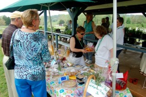 People manning the master gardeners booth were very busy all day long. 