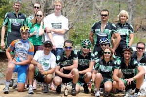 Wintergreen Ascent Bicycle Race - 616 The Fat Frogs Racing group from Virginia Beach poses for a shot.
