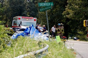 The accident scene, August 30, 2007, where Laura Cavedo and her two daughters were killed. 
